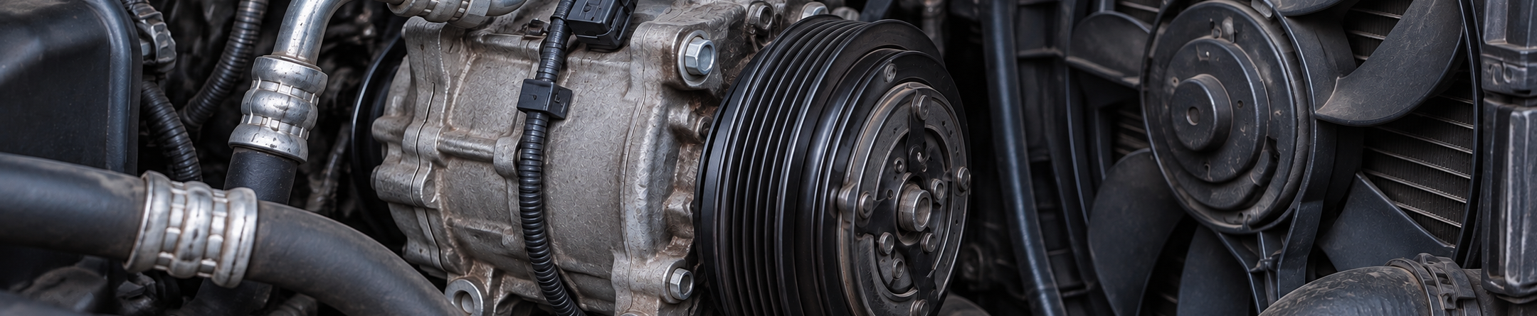 Air conditioning compressor and cooling components